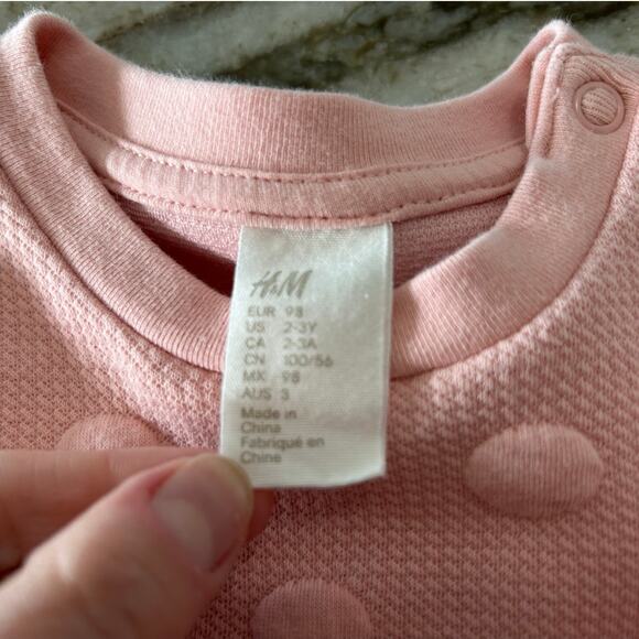 H&M Pink Raised Dot Shift Dress, Toddler Girl 2–3 - Picture 7 of 8